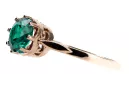 Ring Emerald Sterling silver rose gold plated Vintage craft vrc366rp
